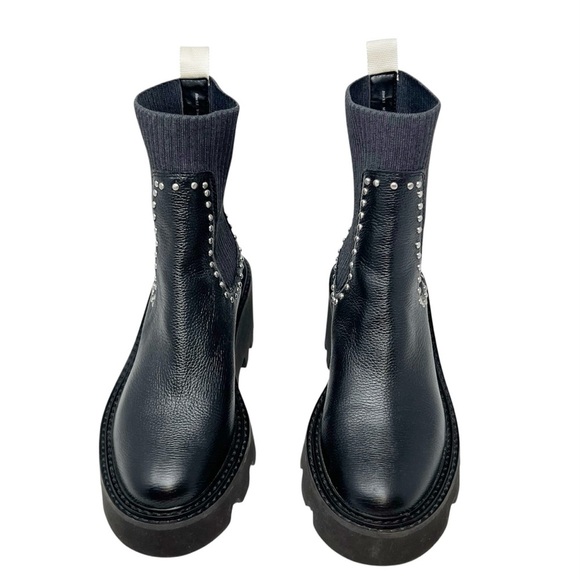 Dolce Vita Hoven Stud H2O Black Leather Chelsea Boot Size 9.5 Lug Sole New NWT - Picture 7 of 8